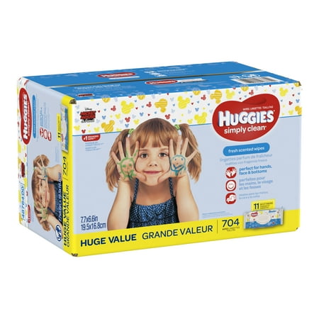 HUGGIES Simply Clean Baby Wipes, Fresh Scent (Choose Your Count)