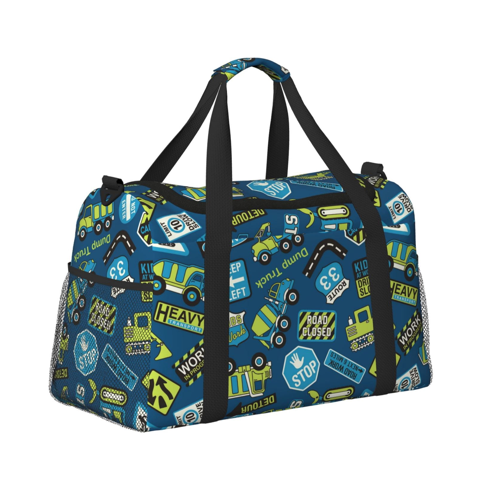 Fuzoiu Dump Truck Print Travel Duffle Bag,Carry On Tote Bags,Duffel Bag,Sport Gym Bag, Hospital Bag for Labor and Delivery, Overnight Bag,Luggage Bag