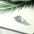 thumbnail image 4 of Gem Stone King 2.00 Ct Cushion Green Turquoise 18K Rose Gold Plated Silver Ring, 4 of 4