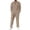 Khaki, variant on Mens 2 Piece Outfits Casual Summer Beach Textured Button Down Long Sleeve Shirt and Loose Pants Set