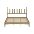 thumbnail image 3 of MODERNLUXE Queen Size Wood Platform Bed,Retro Bed Frame with Gourd Shaped Headboard and Wooden Slat Support,Natural, 3 of 7
