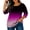 Hot Pink plus size fall tops for women a1, variant on thefmos Women Plus Size Fall Winter Round Neck 3/4 Sleeve Gradient Casual Loose Tshirt Pullover Tops for Women Cute Trendy Comfy Oversized Tee Blouses Daily Wear Work Outfits, Purple 2XL