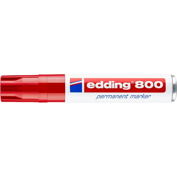 Edding Permanent Marker - Red, 800, Chisel Nib, 4-12 mm