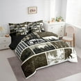 thumbnail image 3 of jejeloiu Jungle Wildlife Bear Bedding Comforter Set 7pcs,Tropical Botanical Pine Queen Bedding Sets,Natural Mountain Scenery Queen Sheet Sets For Children,Lightweight Bedroom Decorative Reversible, 3 of 8
