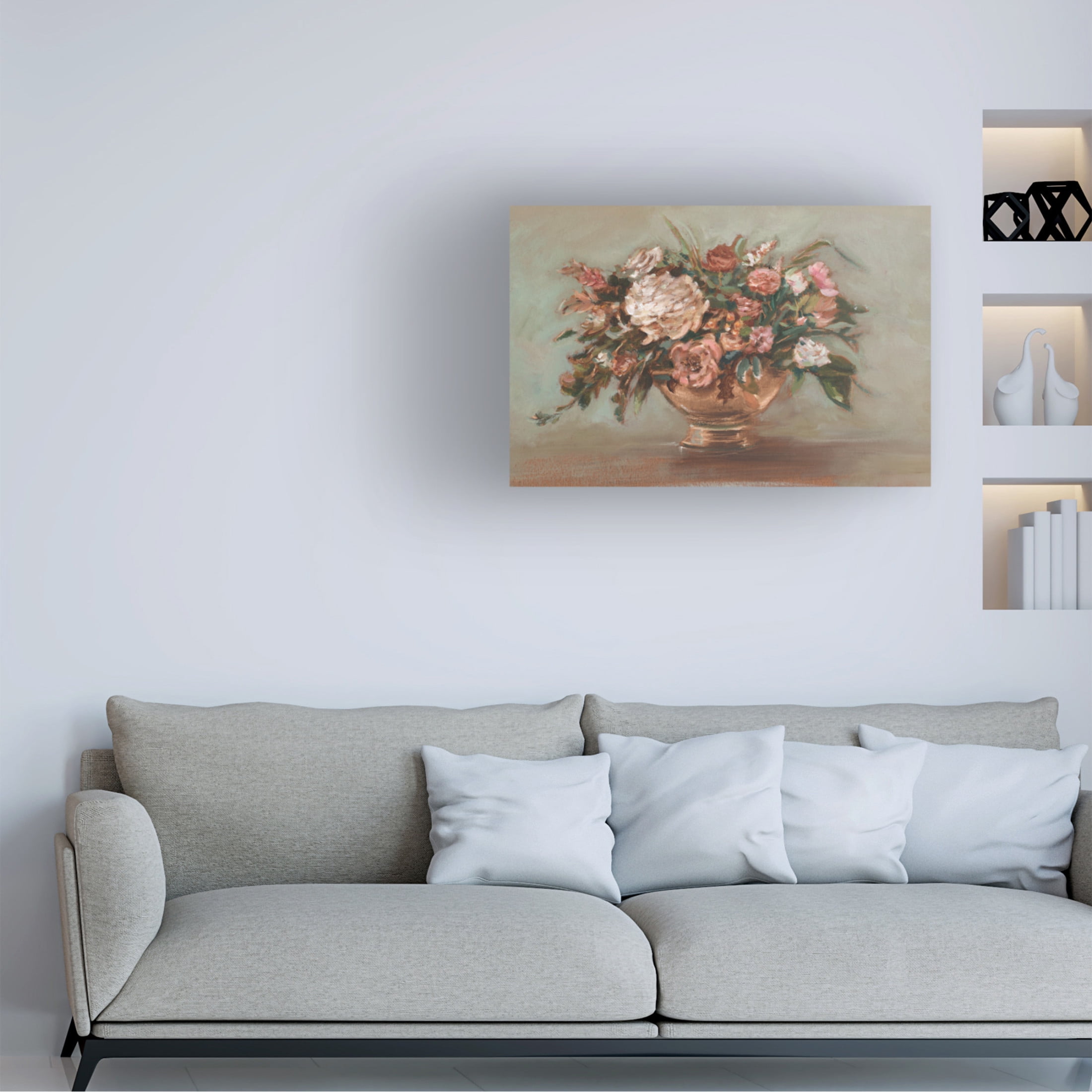 Canvas Wall Art - Ethan Harper 'Renaissance Floral Arrangement' Wall Art for Living Room, Bedroom, or Office Décor by Trademark Fine Art - 24 x 16 Inches