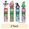 (2 pack) Push Pop Toppers Christmas Lollipop Candy, Individual Candy, Assorted Flavors, 0.5 oz.