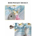 thumbnail image 6 of Blue Easter Bunny 2 Panel Kitchen Curtains for Windows, Spring Daisy Modern Ombre Striped Bathroom Privacy Curtain, Home Décor Window Treatment for Bedroom/Living Room 55"x45", 6 of 6