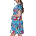 thumbnail image 2 of Easygdp Sharks Summer para Vestido Transpirable de Mujer, Vestido Suelto de Manga Corta con Pliegues y Bolsillos para el Verano, 2 of 6