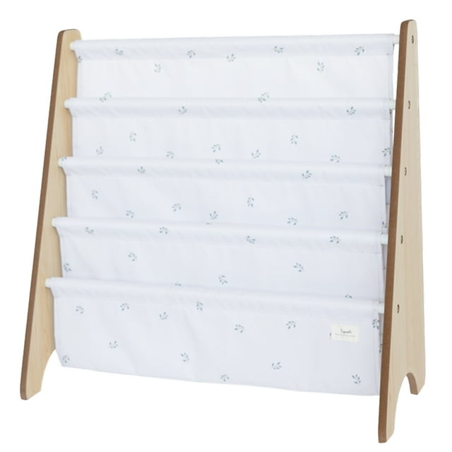 3 Sprouts - ivory blueberry recycled fabric book rack