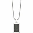 thumbnail image 3 of Stainless Steel 22In Polished With Black Carbon Fiber Inlay Rectangle Necklac (22 X 18) Made In Hong Kong -Jewelry By Sweet Pea, 3 of 8