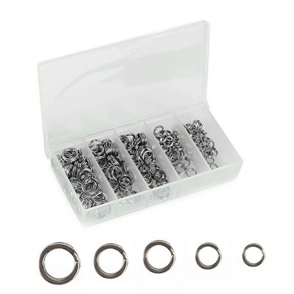 200X Stainless Steel Fishing Split Rings Kit 70-175LB Jigging Lures Tackle Set