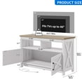 thumbnail image 6 of Dextrus Small TV Stand for 40 Inches TV w/Power Outlets, Farmhouse Entertainment Center Cabinet for Living Room, Gray Wash, 6 of 10