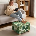 thumbnail image 3 of Xoenoiee Tropical Palm Leaves Print Stretch Ottoman Cover Square Storage Ottoman Slipcover Footrest Stool Covers Ottoman Slipcovers for Foot Stool with Nonslip Elastic Bottom, S, 3 of 7