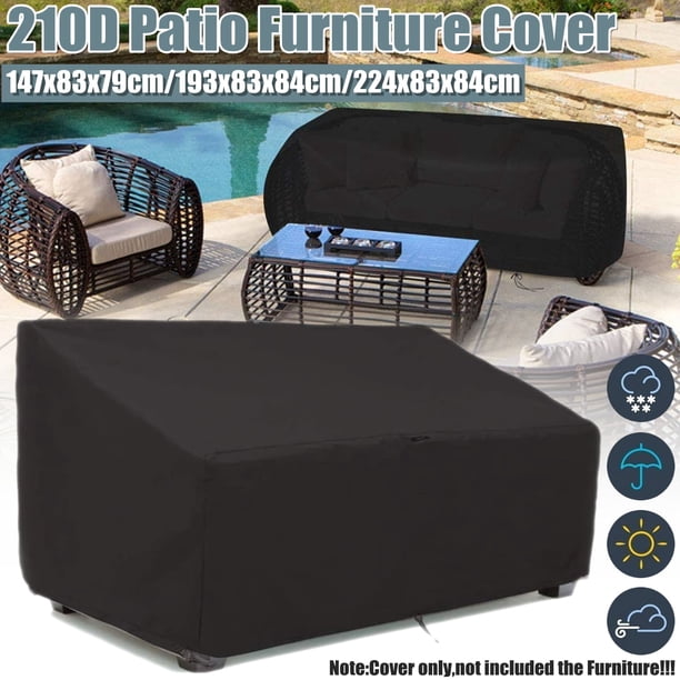 Fundas apilables para sofá de exterior, fundas para muebles de exterior, impermeables, resistentes a los rayos UV, protección total, cordón ajustable en el dobladillo, duraderas, fáciles de guardar