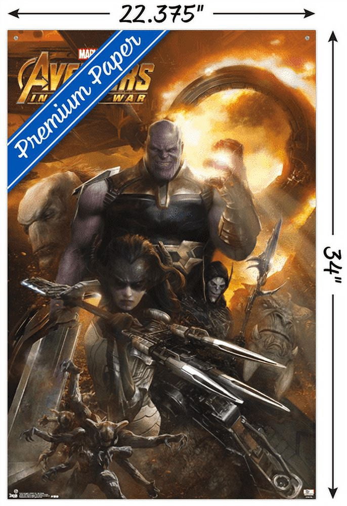 Marvel Cinematic Universe - Avengers - Infinity War - EVil Group Wall Poster with Push Pins, 22.375" x 34"