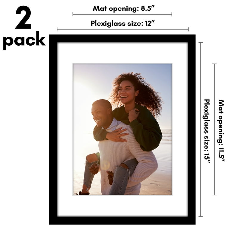Americanflat 2 Pack 12x16 Picture Frames with 9x12 Mat