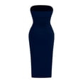 thumbnail image 7 of Bnwani Ladies Dresses,Women Dresses,Solid,Side Split,V-Neck,Sleeveless,Navy,M, 7 of 7