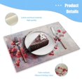 thumbnail image 3 of BaHomeck placemats Set of 4 Red Plum Blossoms With Gray Branches Cotton Linen rectangle Placemats for Kitchen Dining Table Indoor,Outdoor,18*12inch, 3 of 4