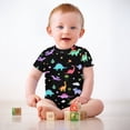 thumbnail image 2 of Cartoon Dinosaurs Baby Rompers Boy Girl Palm Trees Leaves Newborn Infant Clothes Summer Short Sleeve Jumpsuit Playsuit Bodysuit, 2 of 6