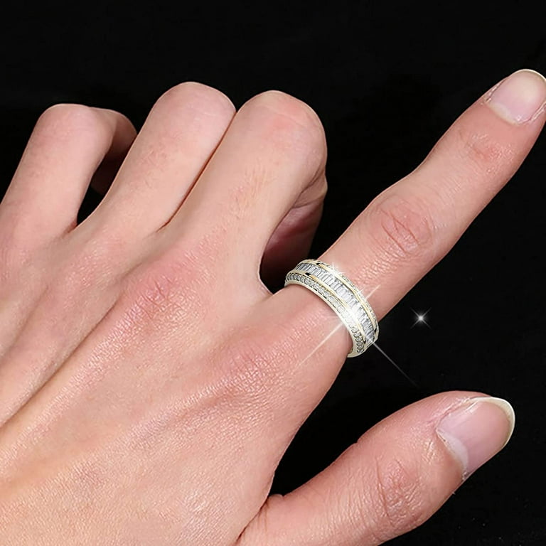 Thumb Ring Gold Triple Rhinestone Rings Women Fashion Full Diamond Zircon Ring Ladies Jewelry Diamond Rings For Women Size 5 11