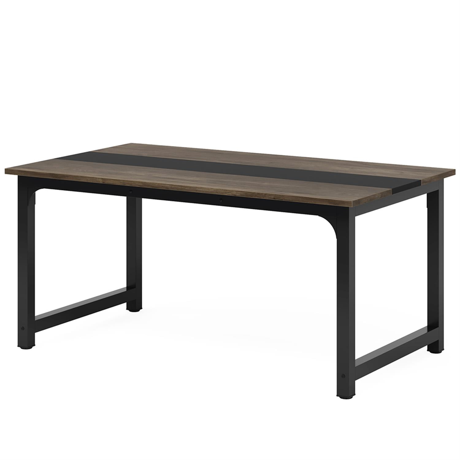 Demi Bonn 63" Modern Large Computer Desk, Rectangular Meeting Table Executive Desk, Simple Study Work Desk for Home Office, Study, Living Room, Gray