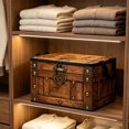 thumbnail image 5 of huayou Vintage Pattern Storage Bin, 13.8x9.8x9.8 Inch Collapsible Fabric Storage Box with Handles, Decorative Organizer for Home and Camping, 5 of 6