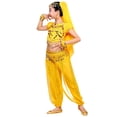 thumbnail image 4 of Lullu Girls Belly Dance Stage Performance Crop Top Mesh Pants with Accessories, Sizes 3-12, 4 of 6