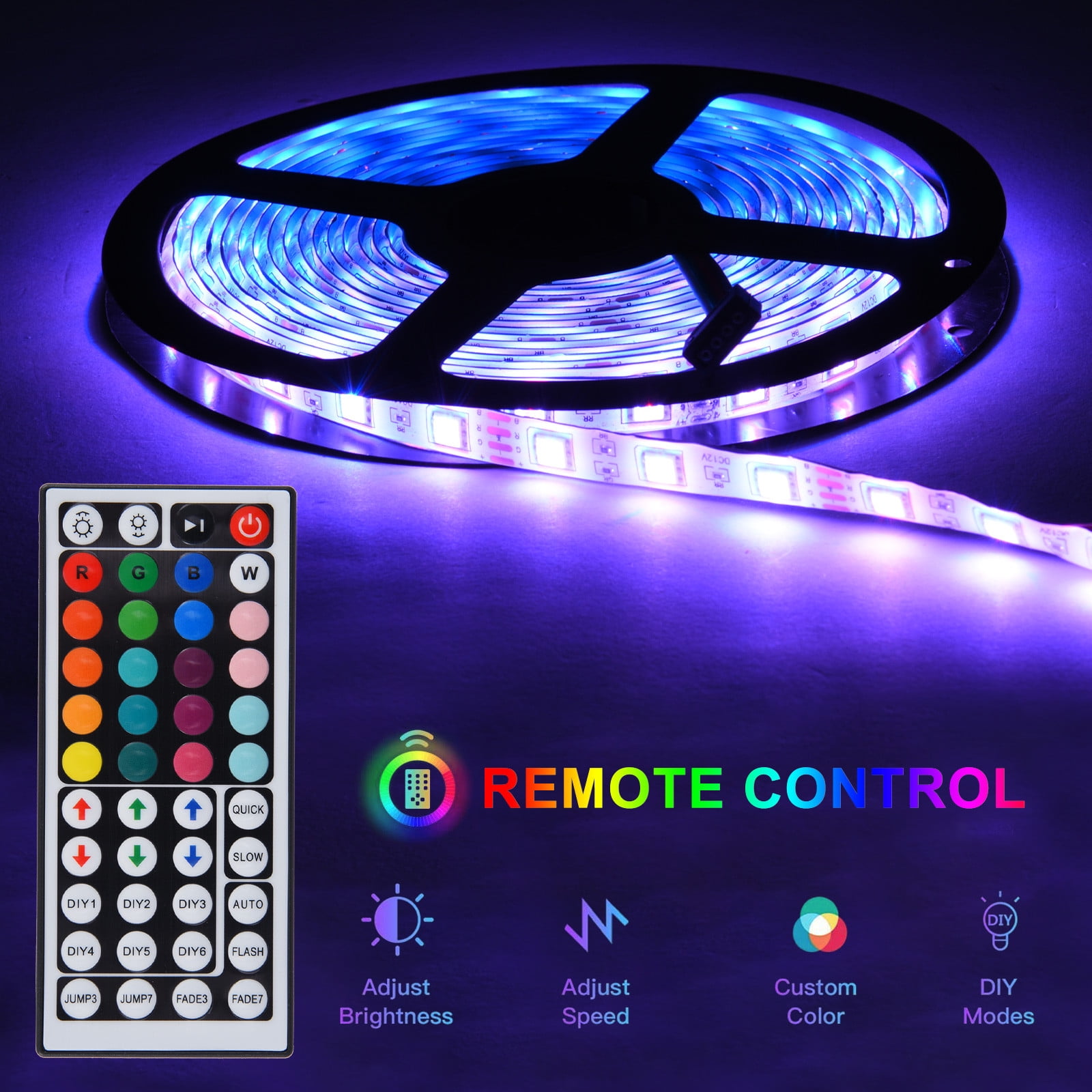 5M RGB 5050 Waterproof LED Strip light SMD 44 Key Remote 12V US Power Full Kit 5M RGB 5050 Waterproof LED Strip light SMD 44 Key Remote 12V US Power Full Kit