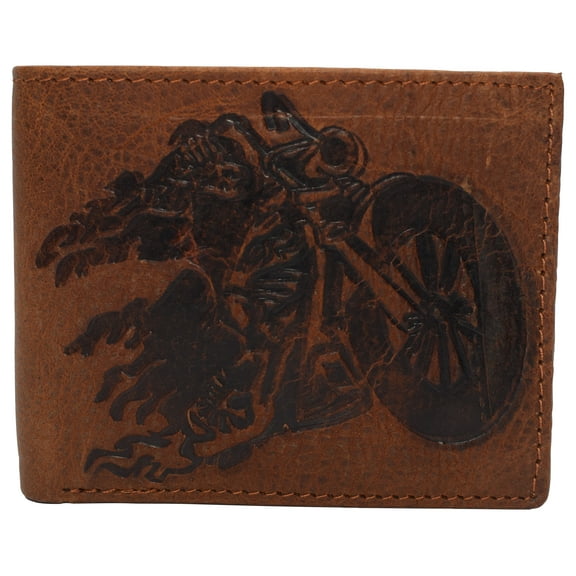 Real Genuine Leather RFID Blocking Wallets Mens Wallet Bifold Classic Engraved Logos