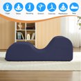 thumbnail image 6 of Puremind Yoga Chaise Lounge Chair, Corduroy Chaise Lounge for Yoga with Headrest/Waist Pad/Foot Pad/Side Pockets,Yoga Chair for Relaxation Stretching, Blue, 6 of 7