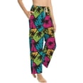 thumbnail image 2 of Uemuo Hawaii Palms Pattern Women's Wide Leg Palazzo Lounge Pants with Pockets Light Weight Loose Comfy Casual Pajama Pants-Medium, 2 of 9
