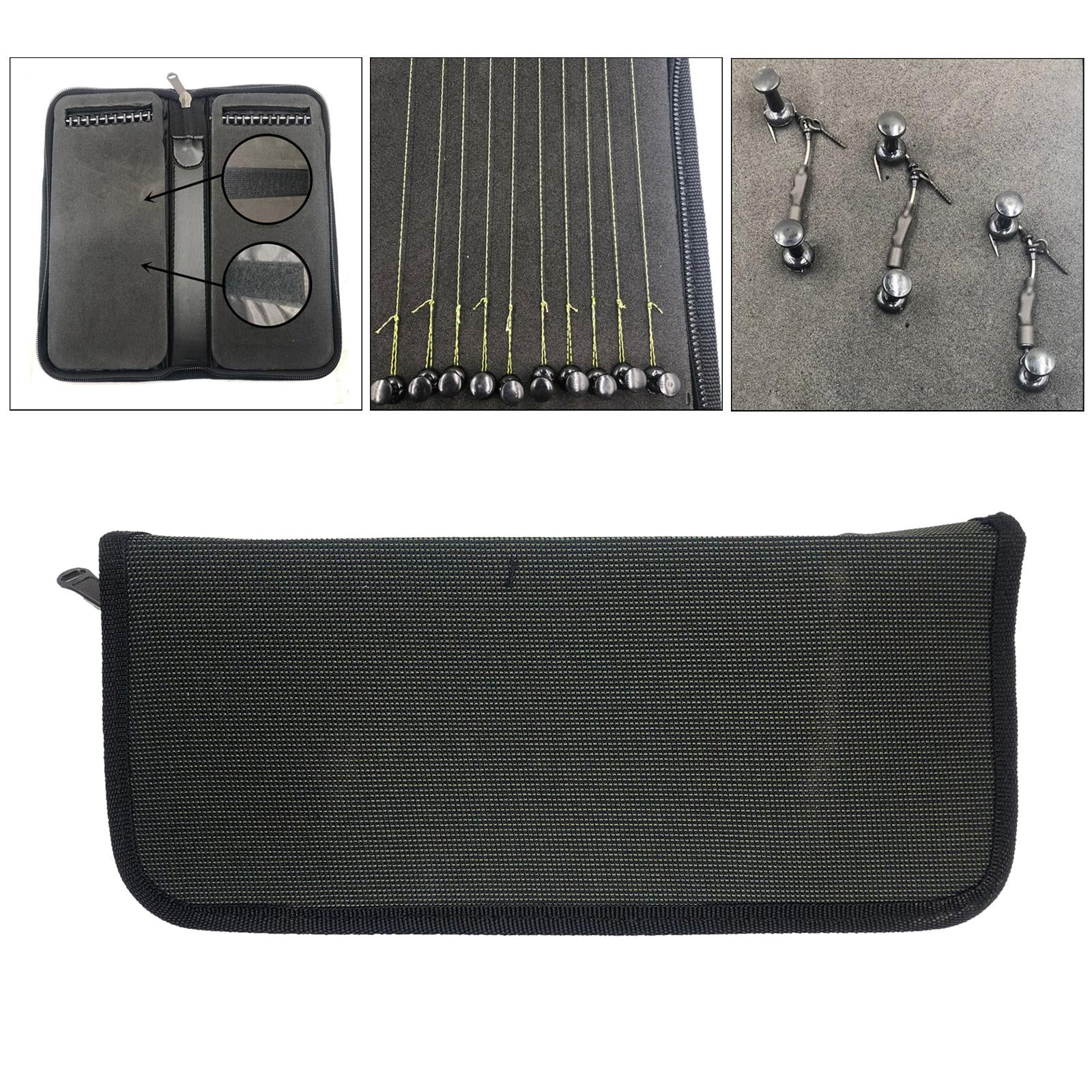 1pc Carp Fishing Tackle Box Stiff Rig Wallet Board Case with 20 Pins for Hair Rigs Holder Storage, 30x15.5cm