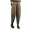 thumbnail image 2 of LSLJS Women's Loose and Casual Solid Color Patchwork Elastic Waist Warmth Jacket Cotton Pants, 2 of 4