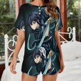 thumbnail image 2 of Demon Slayer Muichiro Tokito Women Pajamas Set Loungewear Sleepwear 2 Piece PJ Sets, 2 of 8