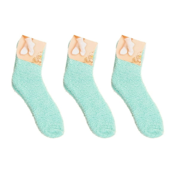 KDSJSXW Women'S Socks Ankle Women Fuzzy Cozy Slipper Socks Warm Soft Winter Plush Home Sleeping Socks Thin Ankle Socks For Women (Green,One Size)