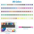 thumbnail image 3 of 80 Colors Dual Tip Acrylic Paint Markers,Fine Tip and Brush Tip Acrylic Paint Pens For Rock Painting,Canvas,Wood,Glass,Ceramic,Fabric,Plastic,Egg,Scrapbook,DIY Art Painting Supplies Kit, 3 of 7