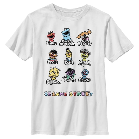 Boy's Sesame Street Sketched Characters Graphic T-Shirt