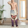 thumbnail image 2 of Susaid Butterfly Over Lavender Print Mens Pajama Pants Set Sleep & Lounge Pants, PJ Bottoms with Pockets and Button Fly-3X-Large, 2 of 6
