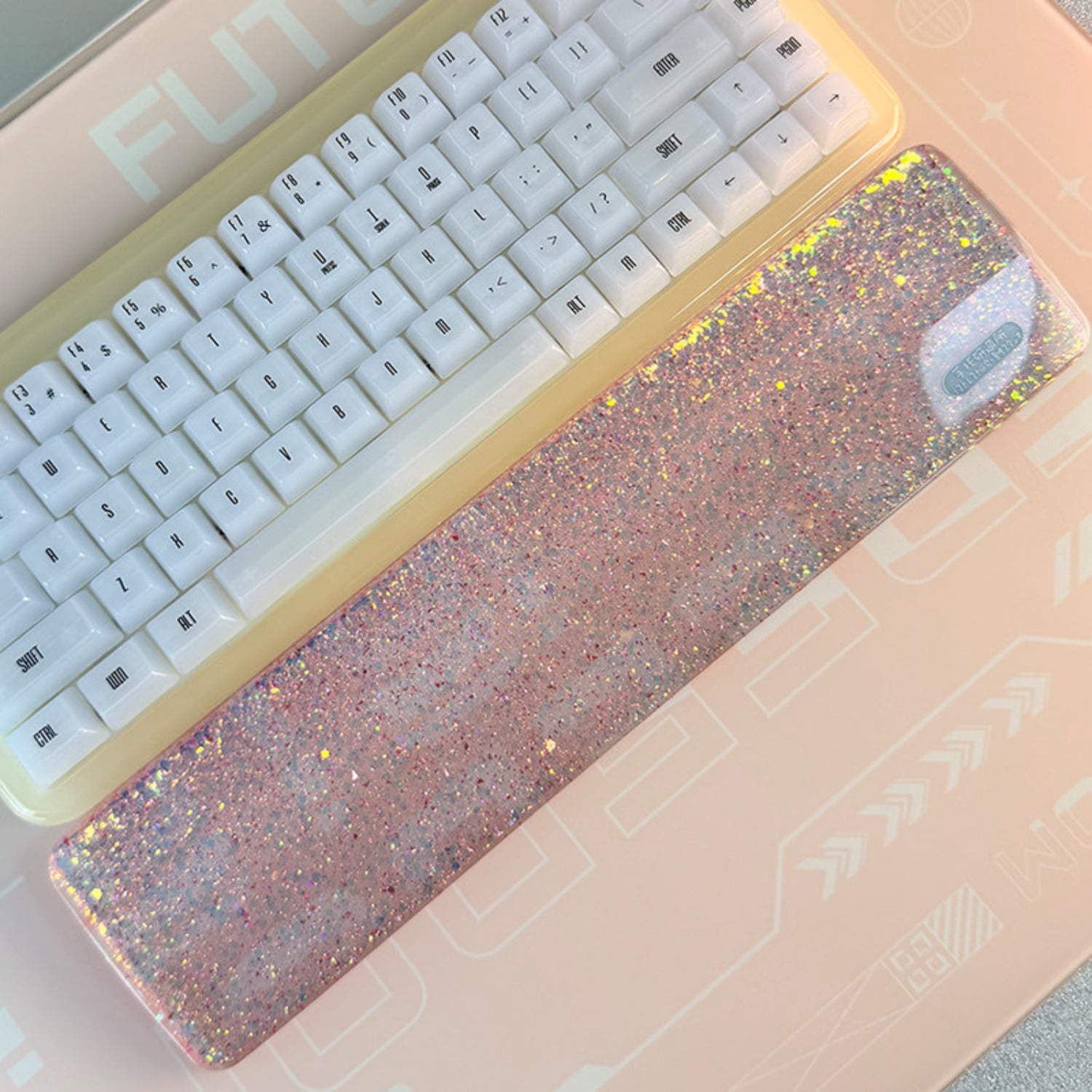 Unbranded Valentine's Gift Memory Foam Keyboard Wrist Rest, Champagne Gold