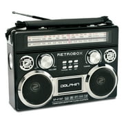 Dolphin Audio RETROBOX Portable Mini Bluetooth Speaker, Black