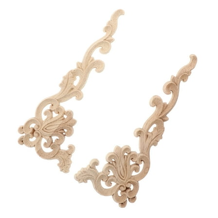 LEORX 2pcs Wood Trim Molding Decorative Furniture Appliques for