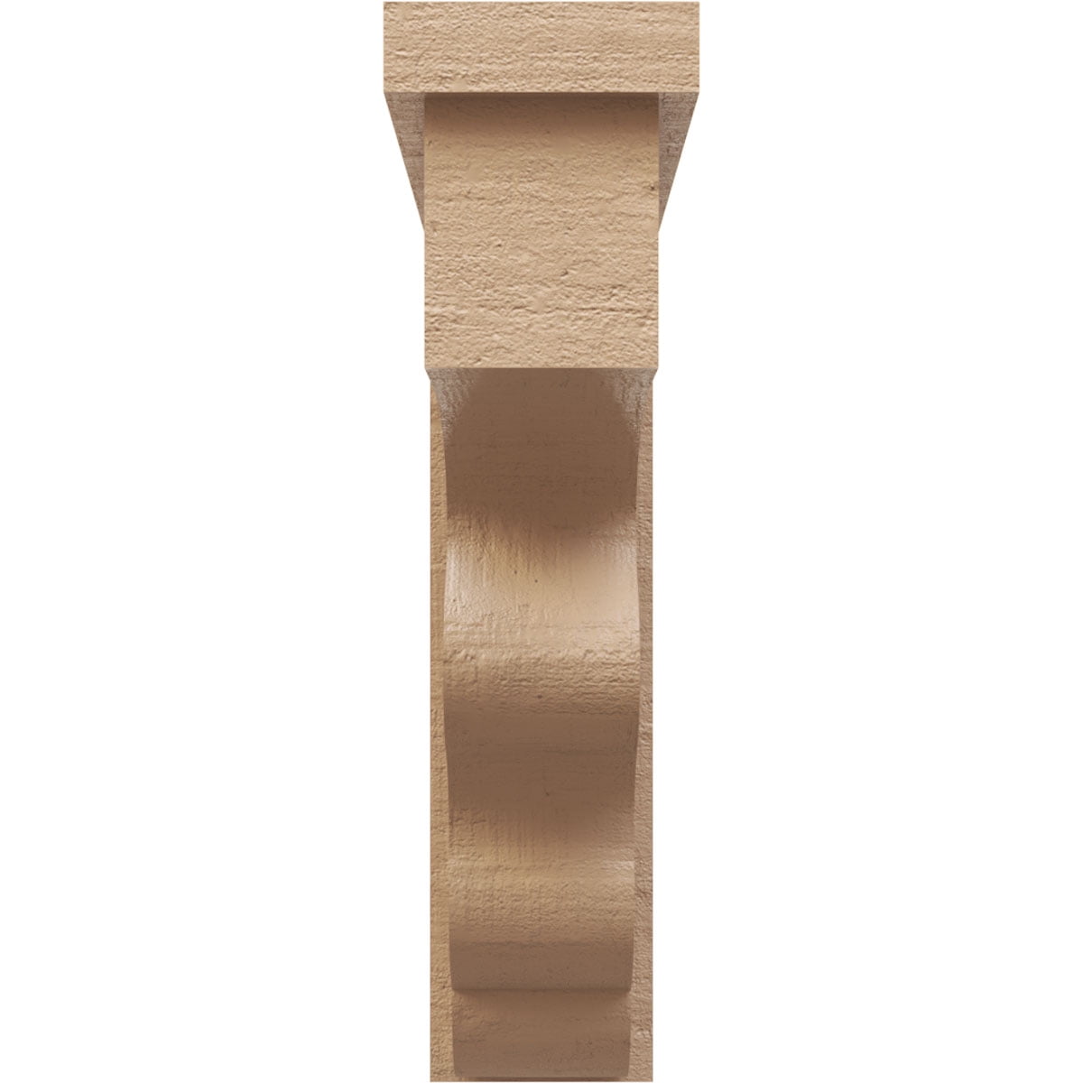 4"W x 16"D x 16"H Thin Highland Rough Cedar Woodgrain TimberThane Corbel, Primed Tan