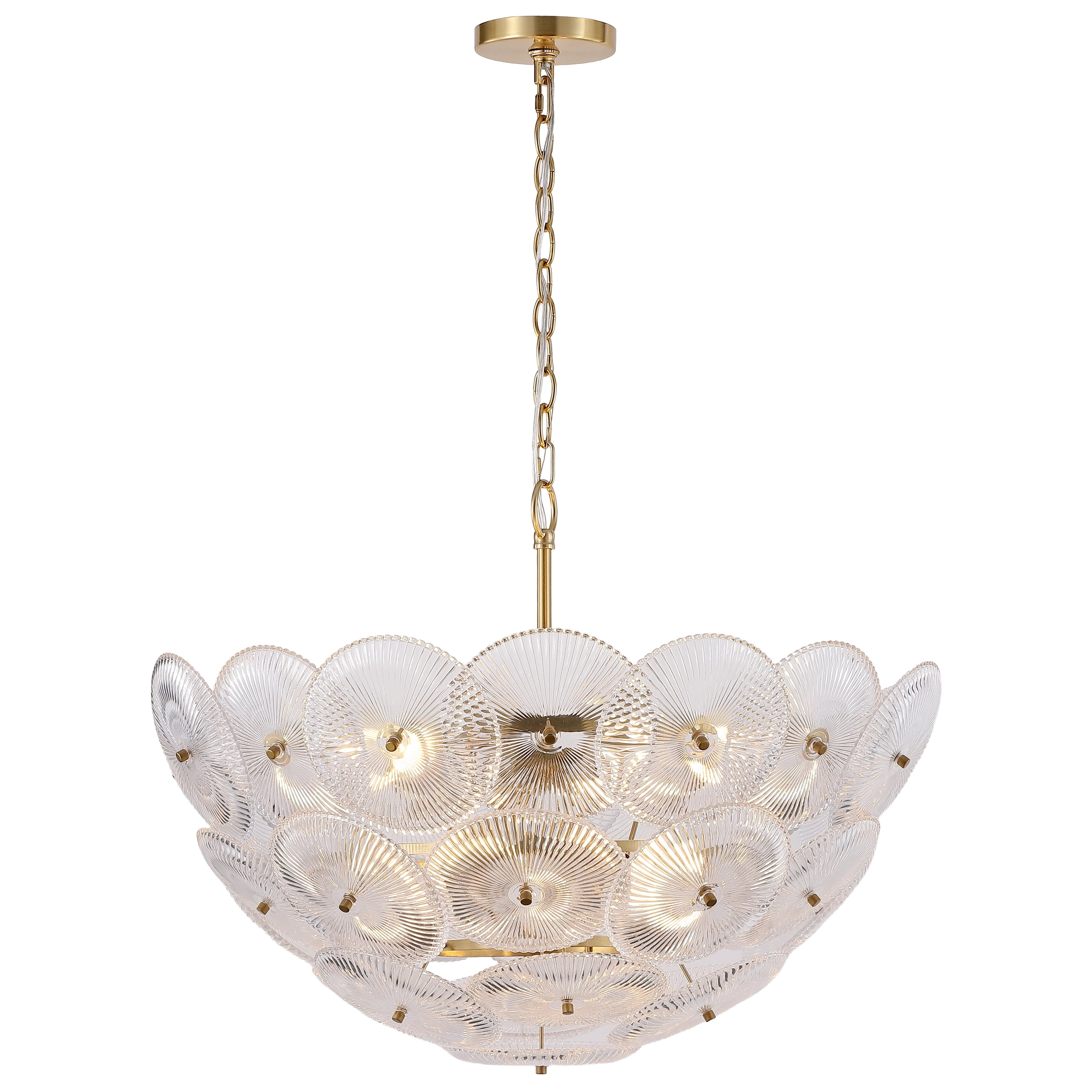 Safavieh Counture Alberta Glass and Metal Chandelier, Clear/Gold