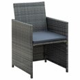 thumbnail image 4 of vidaXL 4 Piece Garden Lounge with Cushions Set Poly Rattan Grey, 4 of 5