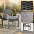 thumbnail image 3 of 3 Piece All-Weather PE Rattan Patio Bistro Set, Outdoor Wicker Patio Furniture Set, Conversation Chairs with Tempered Glass Table for Balcony Yard Poolside Garden, Gray, 3 of 6