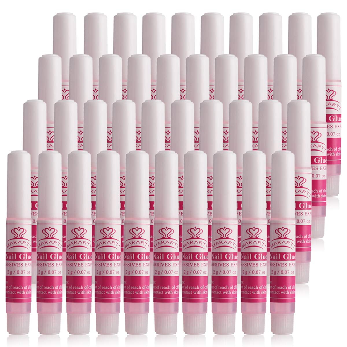 Makartt 40Pcs Nail Glues Bulk for Press on Nails Nail Repair, Strong