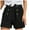 Black, variant on Xixinqiwan No Boundaries Women Shorts 2025 Summer Casual High Waisted Cotton Shorts Pleated Elastic Waist Utility Pockets Comfy Shorts