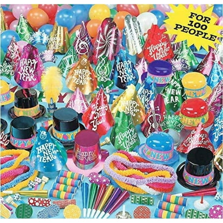 PMU New Year’s Eve Party Supplies Big Bonanza Rainbow Party Assortment for 300 Pkg/3 (100 Each)