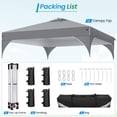 thumbnail image 5 of HOTEEL 10x10 Ez Up Pop Up Canopy Tent, Party Tents with One Push Central Button Air Vent, Instant Canopy Tent with Sidewalls & Reflective Strip, Gray, 5 of 9
