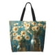 thumbnail image 1 of Fotbe Delicate White Daisy Jars Bolsa Tote Estética de Lona con Estampado para Mujer - Bolsa Reutilizable de Hombro Casual para Vacaciones, Compras, Trabajo y Gimnasio, 1 of 8